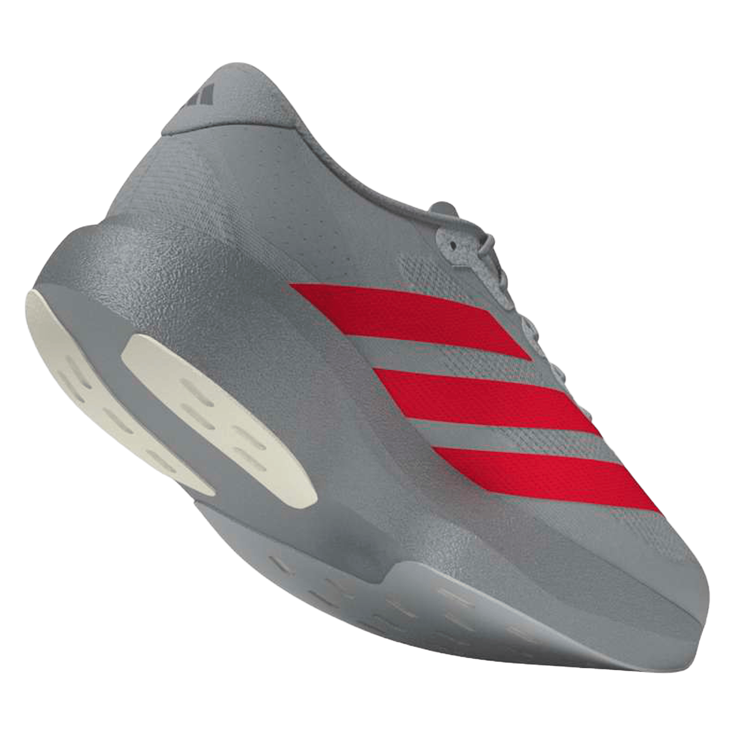 Adidas Womens Adizero Evo SL Shoes Silver Metallic / Lucid Red